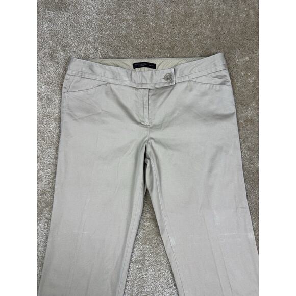 The Limited Sz 10 Drew Fit Cuffed Ankle Length Pants Beige Straight Leg B138 - Picture 2 of 16